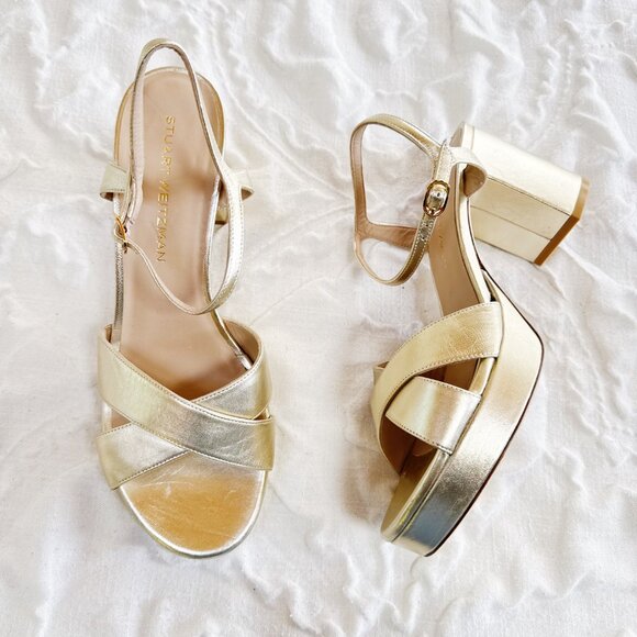 Stuart Weitzman Carmen Platform Sandals Size 12 - Picture 2 of 8